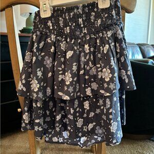 Hollister ultra high-rise blue floral skirt xs